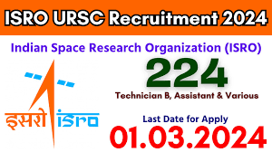 Apply Online for ISRO URSC's Post Recruitment 2024 - 224 Post -Apply Now for Exciting Opportunities!