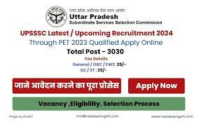 Apply PET online for 3030 posts in UPSSSC's upcoming recruitment for 2024 through PET 2023 qualification - Apply Now for Exciting Opportunities!